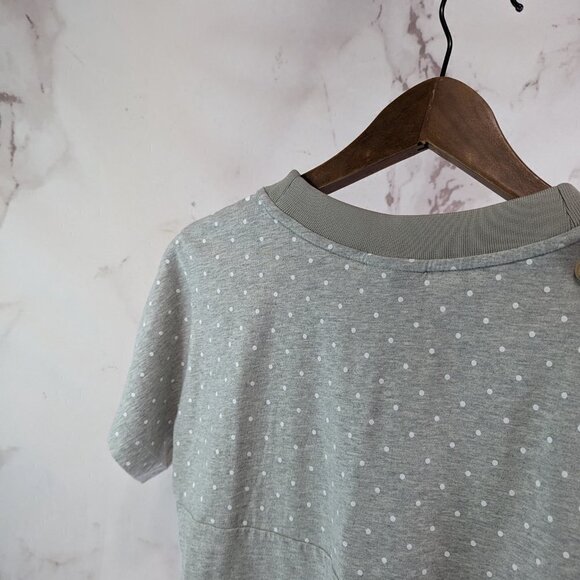 Nike T Shirt Women Small Gray Crop Tee Crop Polka Dot Yellow Short Sleeve 930539 - Picture 8 of 12